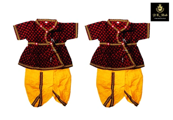Boys Kids Ethnic Design Cotton Dhoti Kurta Chaniya Choli Set For Casual, Festival, occasional Boys set - 3Y - 4Y