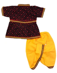 Boys Kids Ethnic Printed Design Cotton Dhoti Kurta Chaniya Choli Set For Casual, Festival, occasional Boys set - 4Y - 5Y