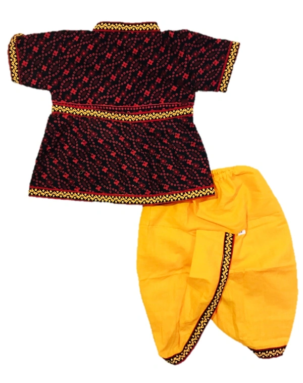 Boys Kids Ethnic Printed Design Cotton Dhoti Kurta Chaniya Choli Set For Casual, Festival, occasional Boys set - 4Y - 5Y