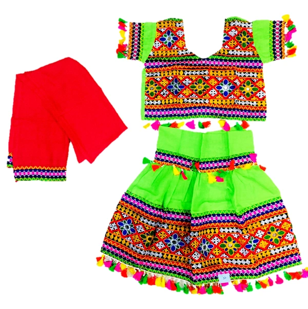 Fastive & Function Full stitches Ghagar Choli,leghnga Choli,Chania Choli Designer piece embroidery pattern for kids Girls - 4Y - 5Y