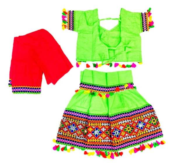 Fastive & Function Full stitches Ghagar Choli,leghnga Choli,Chania Choli Designer piece embroidery pattern for kids Girls - 4Y - 5Y