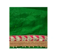 Lehenga Georgette with Bandhej Dupatta With Gota Patti Border & Dupin Blouse, Free Size - Green