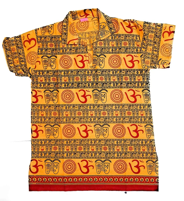 Om Printed Cotton Short Kurta T-shirt for Baby/Boys/Girls Red & Yellow (COMBO-2) - 8Y - 9Y