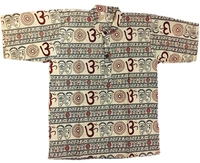 Om Printed Cotton Short Kurta T-shirt for Baby/Boys/Girls Beige & Black (COMBO-2) - 5Y - 6Y