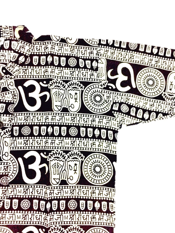 Om Printed Cotton Short Kurta T-shirt for Baby/Boys/Girls Black & Yellow (COMBO-2) - 18M -24M