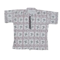 PK HUB Baby Boys & Girls Cotton Om Swastik Printed Short Kurta - T-Shirt (Pack of 2) - 2-3 Years, 100, Orange