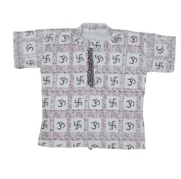 PK HUB Baby Boys & Girls Cotton Om Swastik Printed Short Kurta - T-Shirt (Pack of 2) - 2-3 Years, 100, Orange