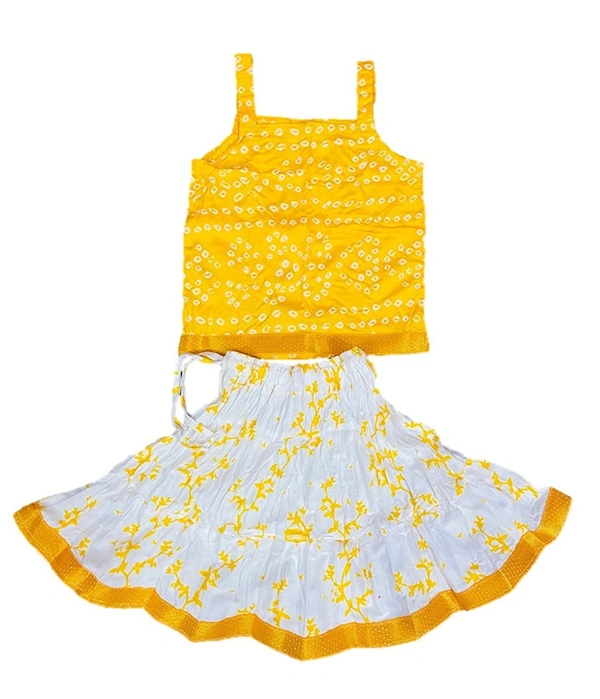 PK HUB Baby Girl's Cotton Readymade Printed Lehenga Choli - 6-12 Months