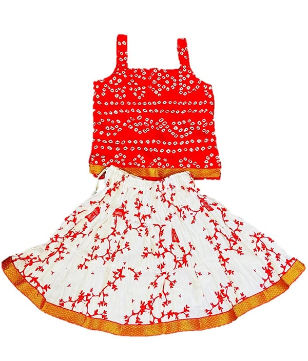 PK HUB Baby Girl's Cotton Readymade Printed Lehenga Choli - 3-4 Years