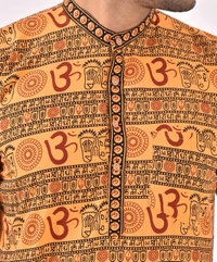 PK HUB FULL Sleeves Cotton Casual OM Printed Shirts for Men - M, 200, Yellow