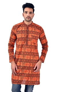 PK HUB FULL Sleeves Cotton Casual OM Printed Shirts for Men - XL, 200, Orange