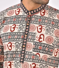 PK HUB FULL Sleeves Cotton Casual OM Printed Shirts for Men - L, 200, Beige