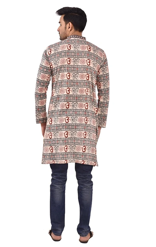 PK HUB FULL Sleeves Cotton Casual OM Printed Shirts for Men - L, 200, Beige