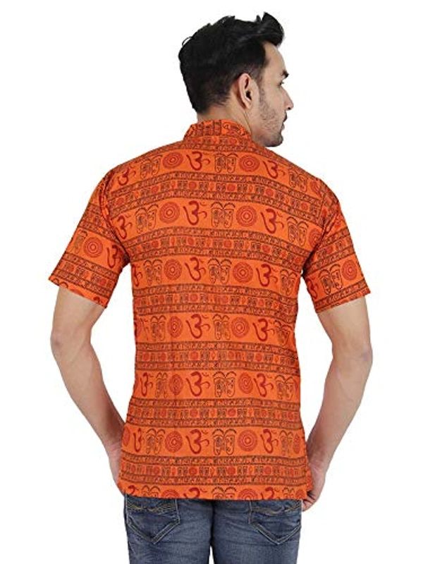 PK HUB Half Sleeves Cotton Casual om Printed Shirts for Men - XL, 200, Orange