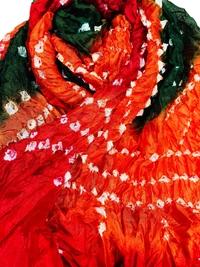 PK HUB Jaipuri Rajasthani Women's Art Silk Bandhej Bandhani  Multi-colored Dupattas for Women and Girls - FREE SIZE