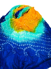 PK HUB Jaipuri Rajasthani Women's Art Silk Bandhej Bandhani  Multi-colored Dupattas for Women and Girls - FREE SIZE