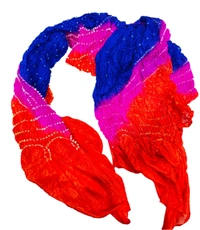 PK HUB Jaipuri Rajasthani Women's Art Silk Bandhej Bandhani  Multi-colored Dupattas for Women and Girls - FREE SIZE