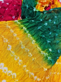 PK HUB Jaipuri Rajasthani Women's Art Silk Bandhej Bandhani  Multi-colored Dupattas for Women and Girls - FREE SIZE
