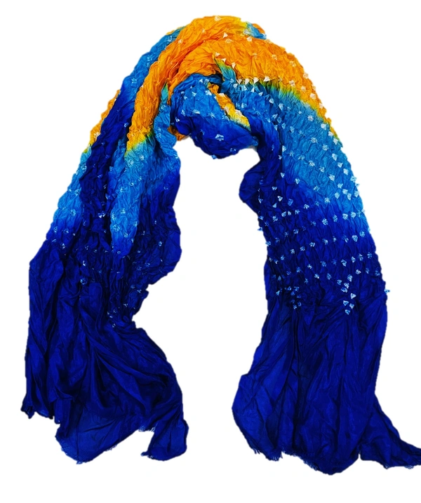 PK HUB Jaipuri Rajasthani Women's Art Silk Bandhej Bandhani  Multi-colored Dupattas for Women and Girls - FREE SIZE