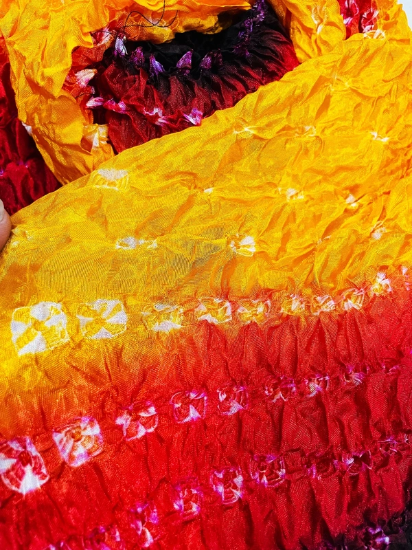 PK HUB Jaipuri Rajasthani Women's Art Silk Bandhej Bandhani  Multi-colored Dupattas for Women and Girls - FREE SIZE