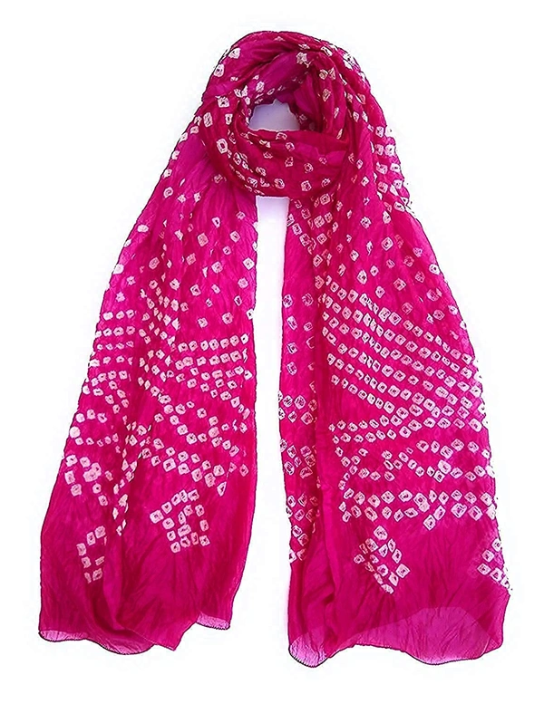 PK HUB Jaipuri Rajasthani Women's Art Silk Bandhej Bandhani  Multi-colored Dupattas for Women and Girls - FREE SIZE