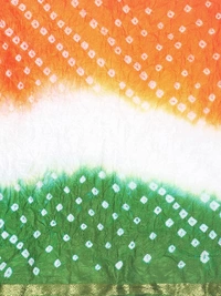 PK HUB Tiranga Bandhini Silk  Women Dupatta for Independence Day - FREE SIZE