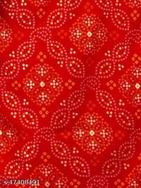 PK HUB Women's Rayon Printed Kurti with BUTTOM Set (RED) - L, Red