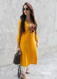 PK HUB Women's Solid Party Wear Kurta Set with Sharara - M, Yellow
