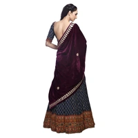 PK HUB Women's Velvet Gota Patti Dupatta (1Pc Dupatta Only, 30 Inches x 2.25 MTRS) - FREE SIZE, Purple