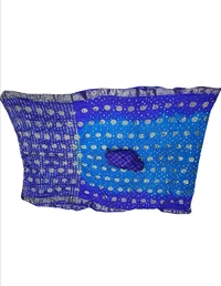 PK HUB  Women Banarasi Doller butti Silk Bandhani Saree - Blue / Firozi