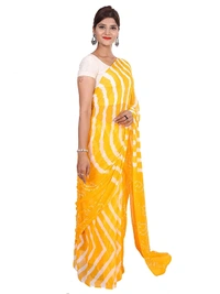 PK HUB  Women Banarasi Doller butti Silk Bandhani Saree - Red / White