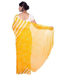 PK HUB  Women Banarasi Doller butti Silk Bandhani Saree - Red / White