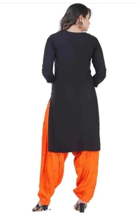 PK HUB Women’s Reyon Readymade Salwar Suit Set. Embroidery work  Kurti salwar Dupatta Set Latest - XXL, Black
