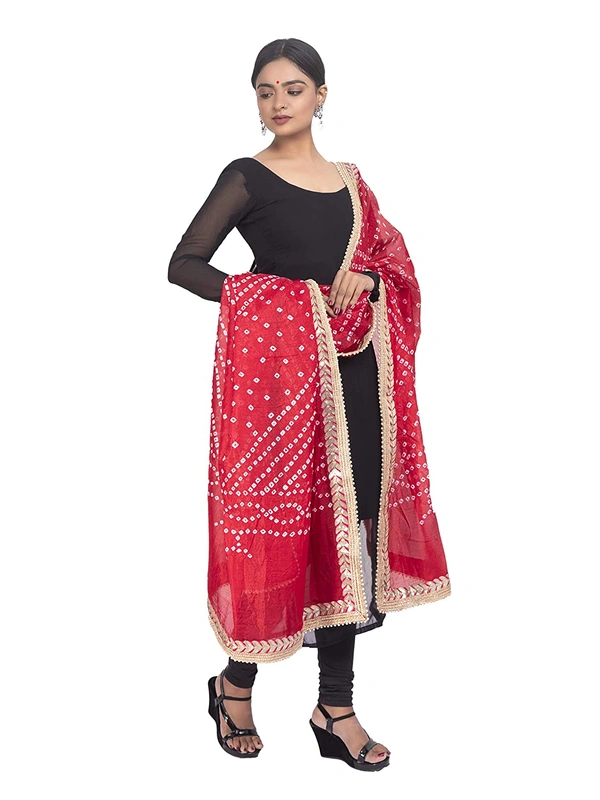 PK HUB®  women's BANDHANI SILK dupatta with BANDHEJ work panna"40" and length 2.25 meter - FREE SIZE