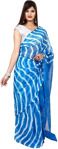 PK HUB® Women's Plain Weave Chiffon Saree With Blouse Piece - Lemon Yellow