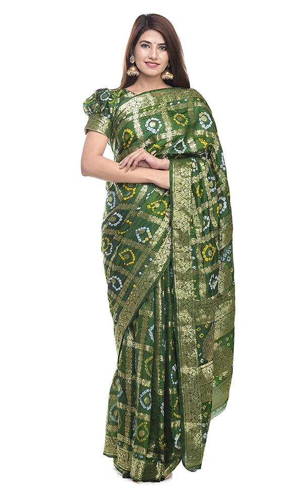 PK HUB® Women's silk rajasthani bandhej gharchola saree