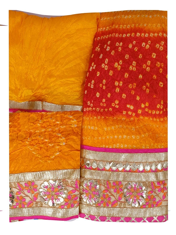 PK HUB® Women's Silk Semi-stitched Lehenga Choli - Free Size, yellow