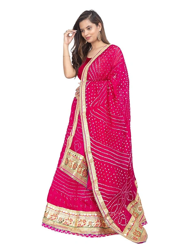 PK HUB® Women's Silk Semi-stitched Lehenga Choli - Free Size, Pink