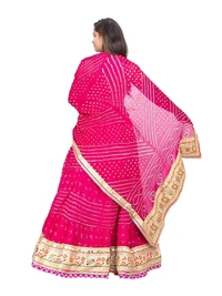 PK HUB® Women's Silk Semi-stitched Lehenga Choli - Free Size, Pink