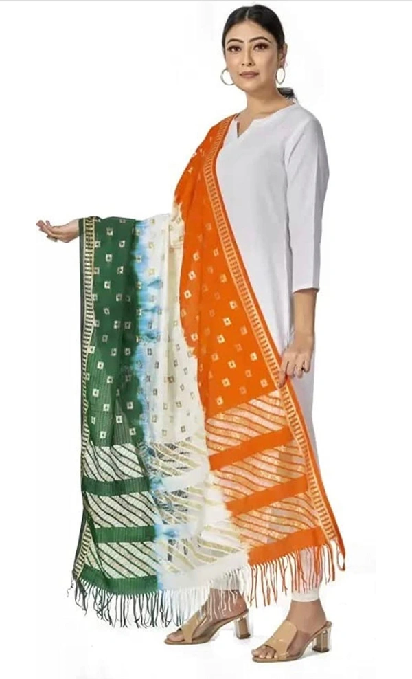 PK MART Tringa Republic day Women's & Girls Dupatta stole - FREE SIZE