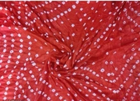 PK MART Women's Silk Jaipuri Rajasthani Bandhani Bandhej Giliter border Dupatta - Free Size, Red