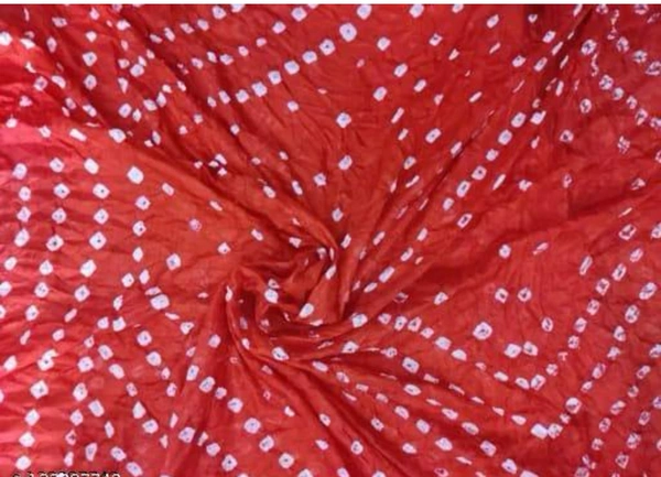 PK MART Women's Silk Jaipuri Rajasthani Bandhani Bandhej Giliter border Dupatta - Free Size, Red