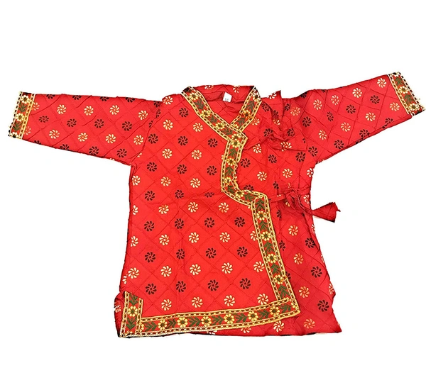 Red Embroidery Dhoti Kurta Pant Set For Kids - 12M - 18M