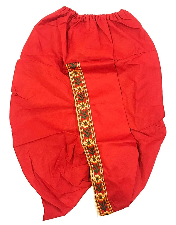 Red Embroidery Dhoti Kurta Pant Set For Kids - 12M - 18M