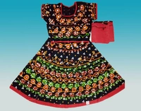 Traditional Navratri Garba Special Cotton Chaniya Choli With Embroidered Mirror Work With  Dupatta For Kids Girl's - 6M - 12M