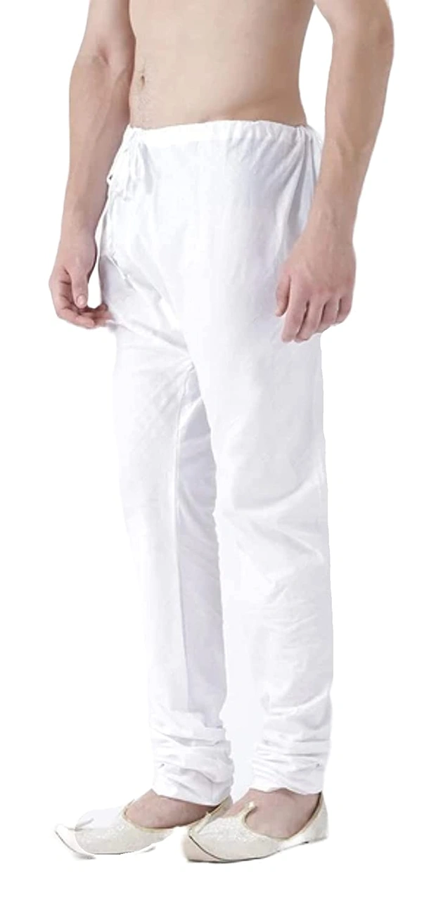 White Pure Cotton Formal White Pyjama for Mens Free Size