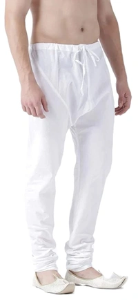 White Pure Cotton Formal White Pyjama for Mens Free Size