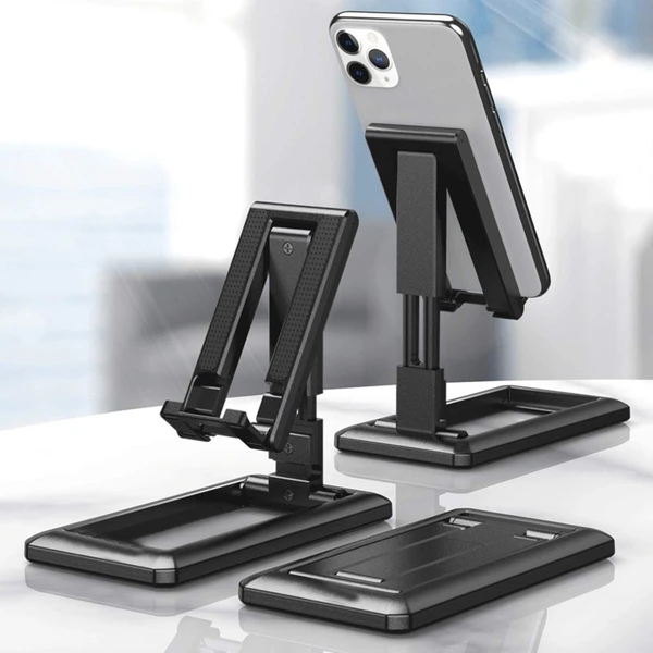 Adjustable and Foldable Desktop Phone Holder Stand for All Mobile Phone/iPad/Tablets - Pack of 2