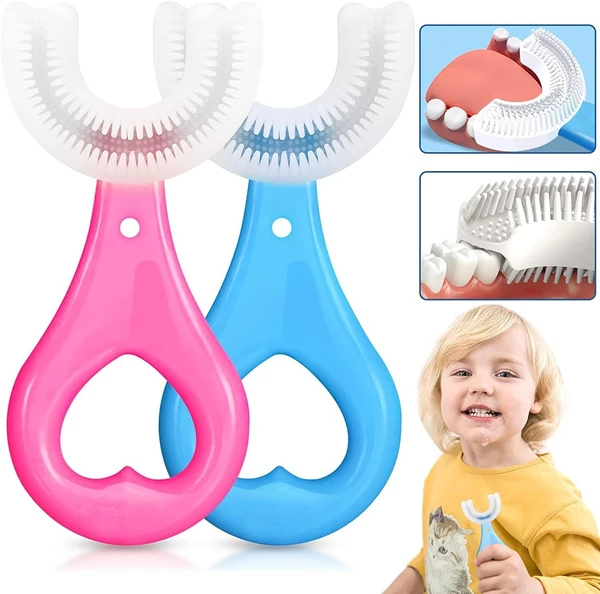 U Shaped 360 Degree Soft Toothbrush for Kids - Pack of 2