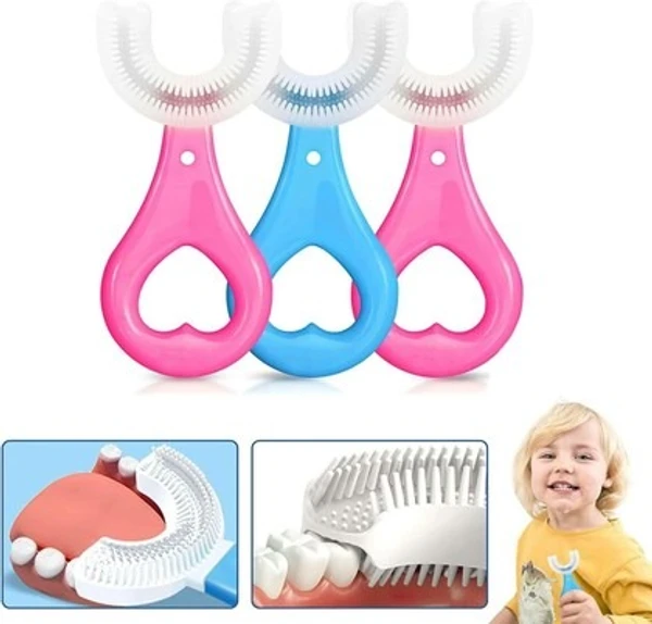 U Shaped 360 Degree Soft Toothbrush for Kids - Pack of 3